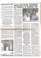 Jews And Israel Contribute To Richness Of Zambian Life